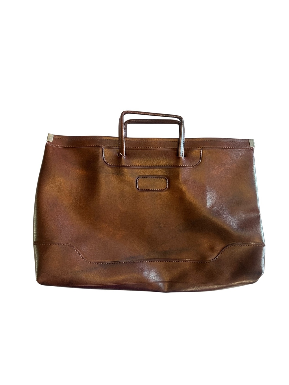 Vintage American Tourister Brown Leather Weekender Travel Bag Briefcase Carry-On